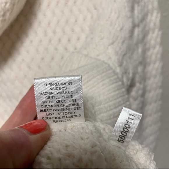 New York & Company Sz M women’s pearl white thick cowl-neck chunky sweater cozy - Picture 8 of 14
